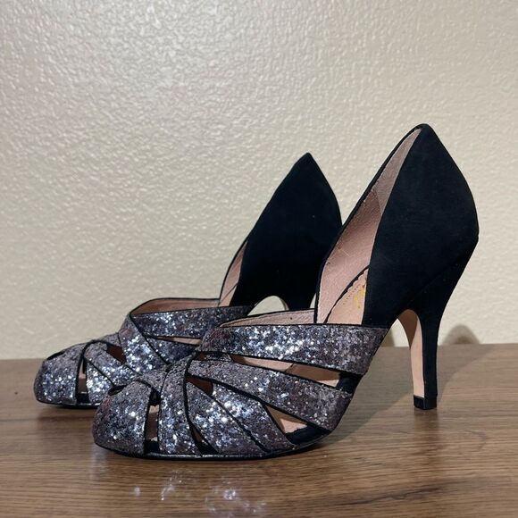 Miss Albright Elegant Black and Silver Women's Heels - Picture 1 of 7